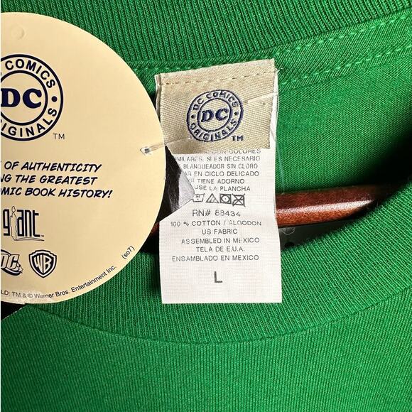 Vintage Y2K DC Comics Green Lantern Graphic T Shirt Mens L Green Big Logo BNWT - Picture 6 of 8